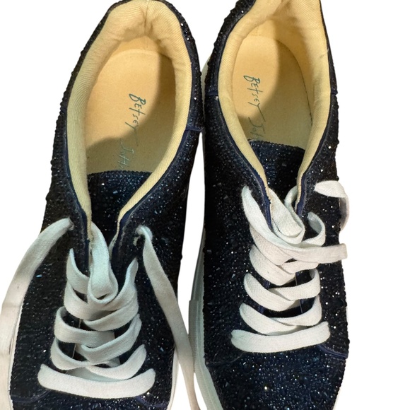 Blue by Betsey Johnson Sidny Rhinestone Embellished  Platform Lace up (7.5) - Picture 6 of 14